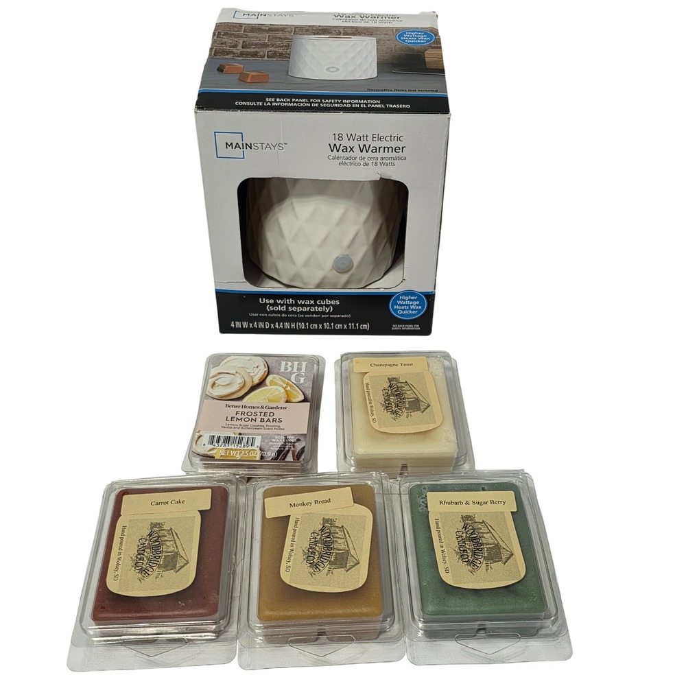 Mainstays 18W Electric Wax Warmer White Diamond & 5 Wax Melts Bundle Scents